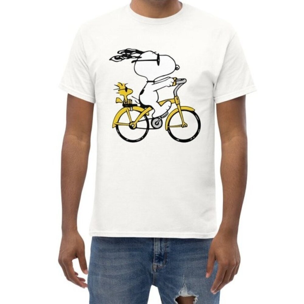 Peanuts Snoopy Woodstock Riding Bike Tshirt